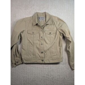 COLUMBIA "Tough Mother" Women's Size Medium‎ Tan Denim Long Sleeve Jacket